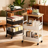 Multifunctional Three-Tier Rolling Cart, Multifunctional Storage Rack, Snack Rack, Portable Wheels, Suitable For Use In The Kitchen, Home, Or Office, Office Storage And Organizing Rolling Cart